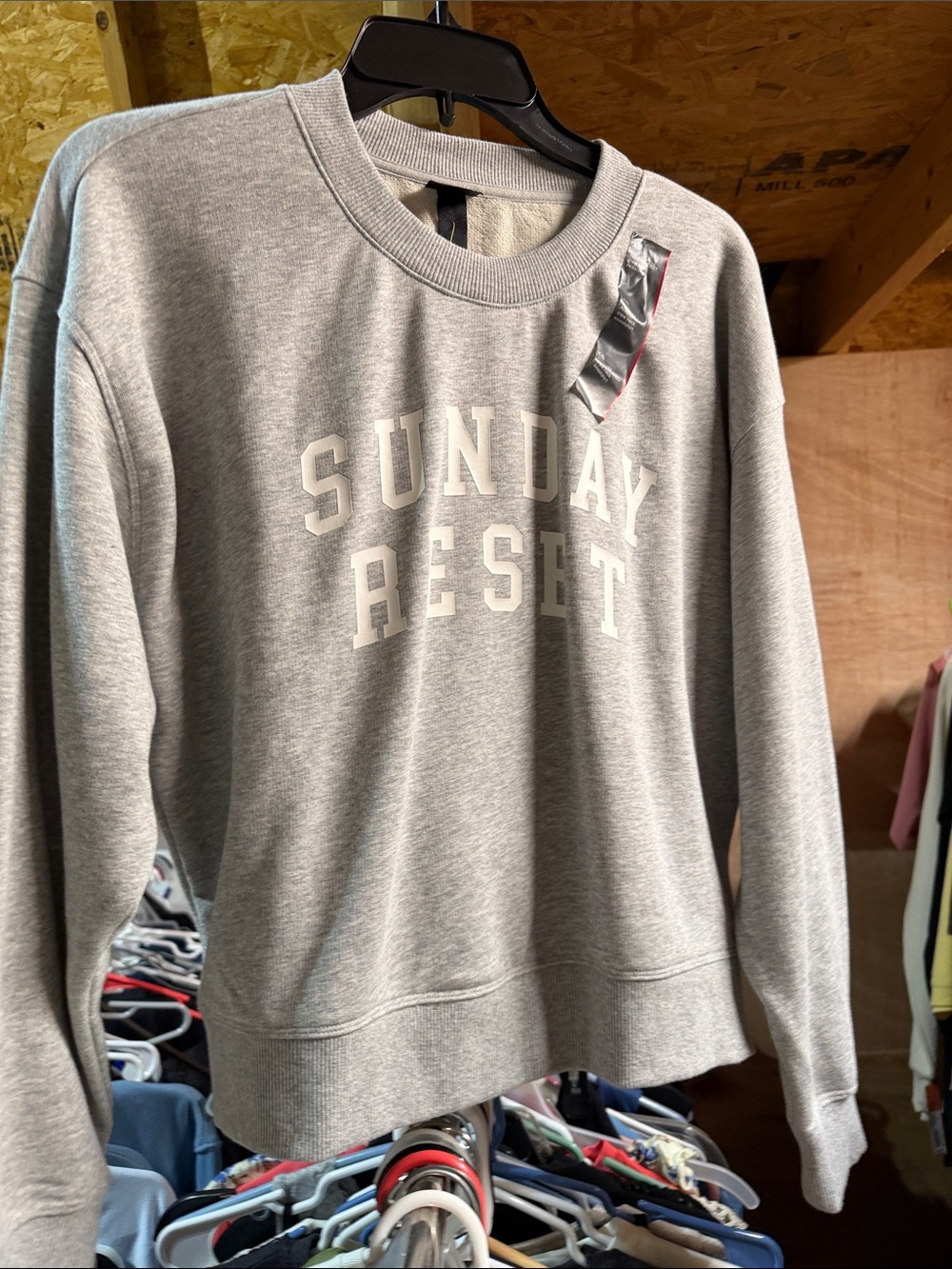 all in motion Gray "SUNDAY RESET" Crewneck Sweatshirt